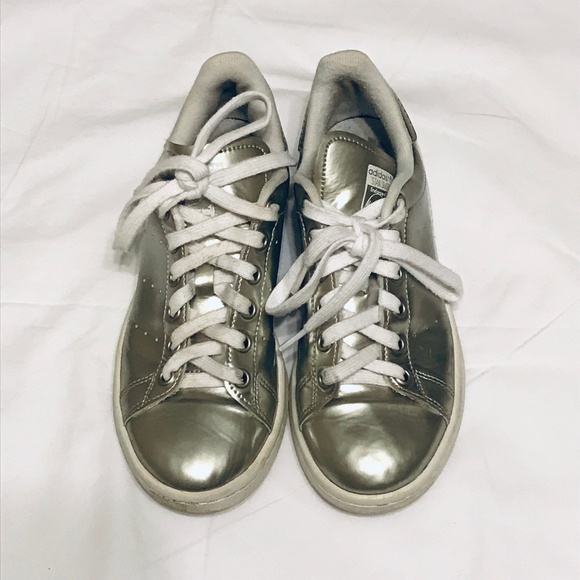 Adidas Silver Metallic Stan Smith Sneakers - 6 - Picture 1 of 8